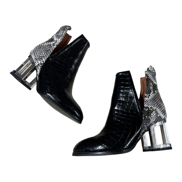 JEFFREY CAMPBELL Leather Snakeskin Orwell Boots - Picture 4 of 14